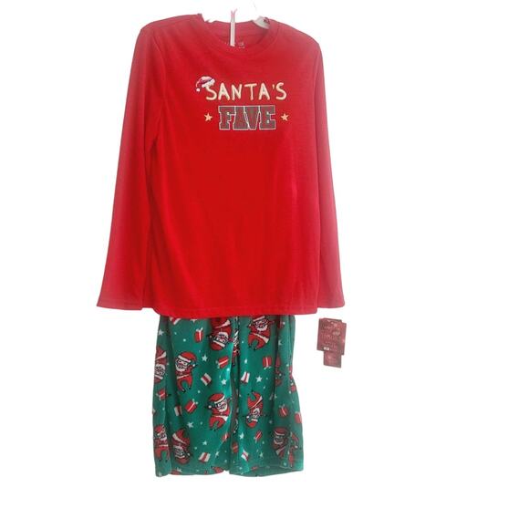 New Santa's fave flannel bottom pajamas size 8 - Picture 1 of 2